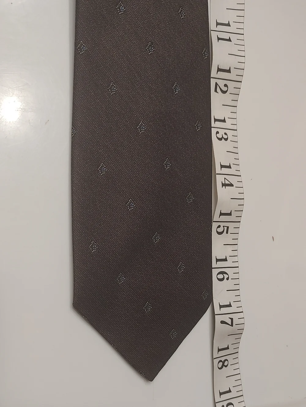 Mid century Boys Clip On Tie Brown/Gray